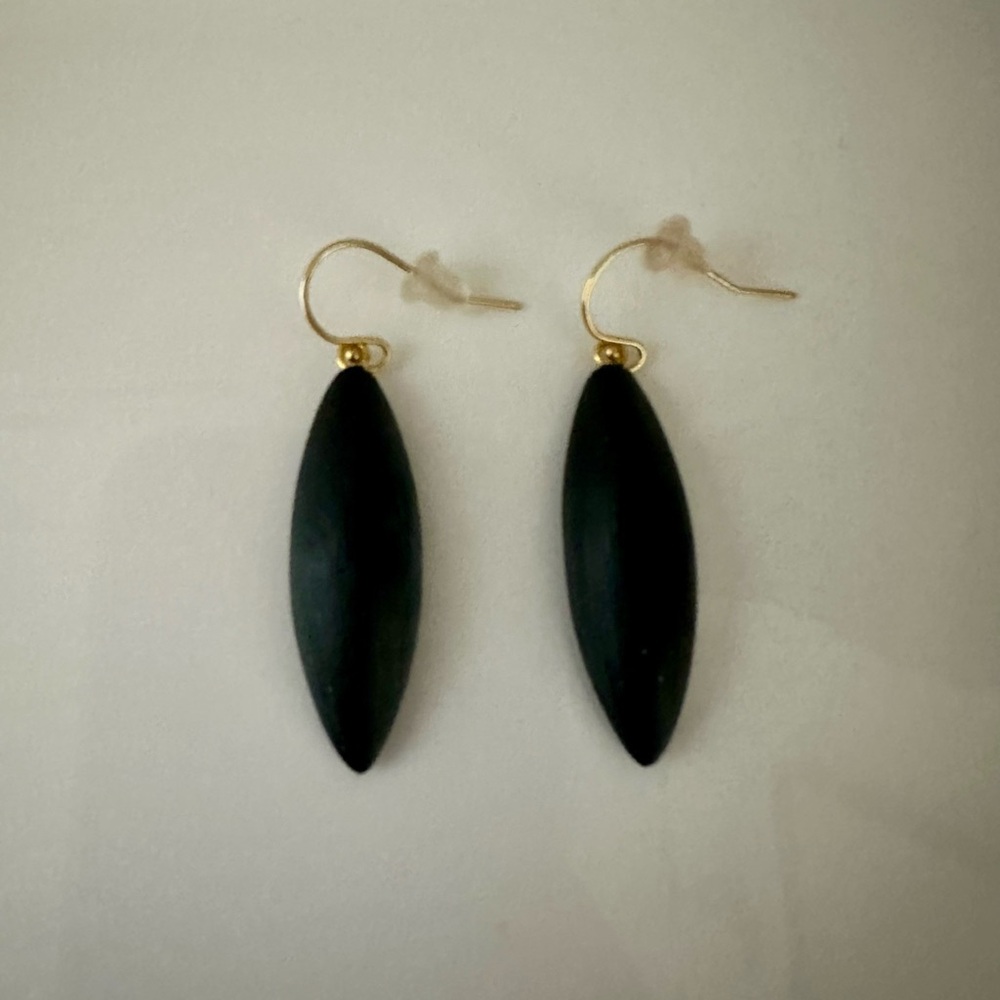 Alexis Bittar Black and Gold Drop Earrings